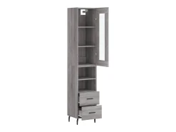 Aparador alto madera contrachapada gris Sonoma 34,5x34x180 cm