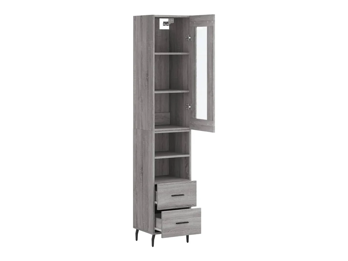 Aparador alto madera contrachapada gris Sonoma 34,5x34x180 cm