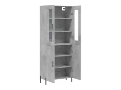 Aparador alto madera contrachapada gris hormigón 69,5x34x180 cm ES82851