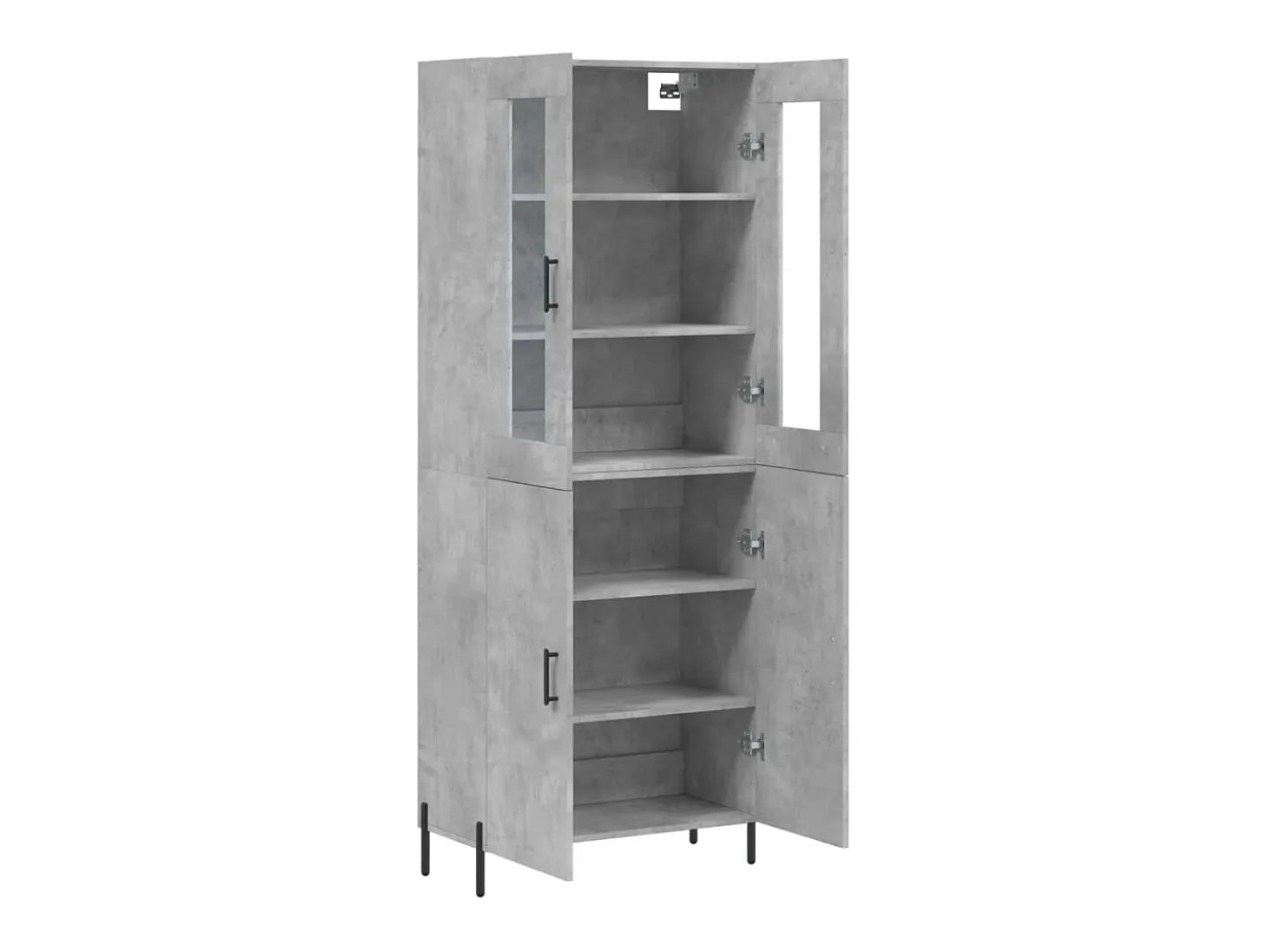 Aparador alto madera contrachapada gris hormigón 69,5x34x180 cm ES82851