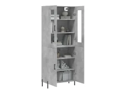Aparador alto madera contrachapada gris hormigón 69,5x34x180 cm ES82851