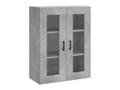 Aparador alto madera contrachapada gris hormigón 69,5x34x180 cm ES82851