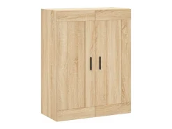 Aparador alto madera contrachapada color roble 69,5x34x180 cm