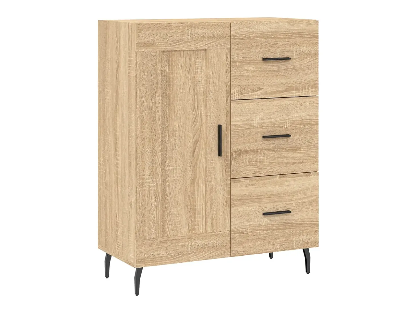 Aparador alto madera contrachapada color roble 69,5x34x180 cm
