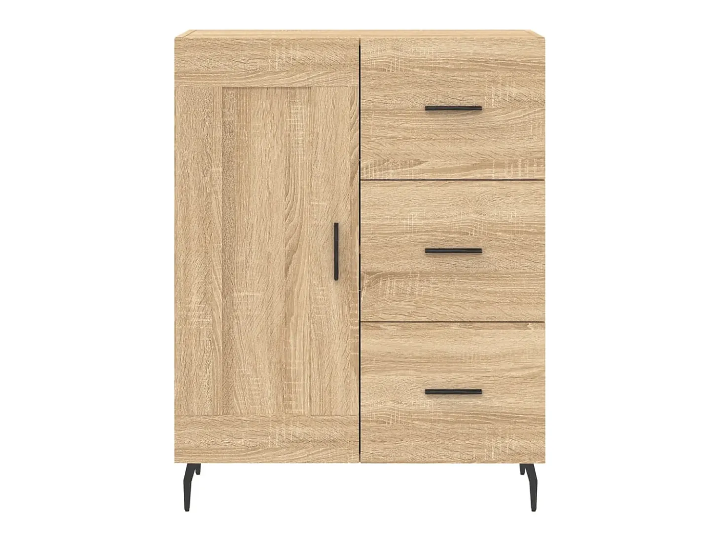 Aparador alto madera contrachapada color roble 69,5x34x180 cm