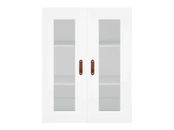 Aparador alto madera contrachapada blanco 69,5x34x180 cm