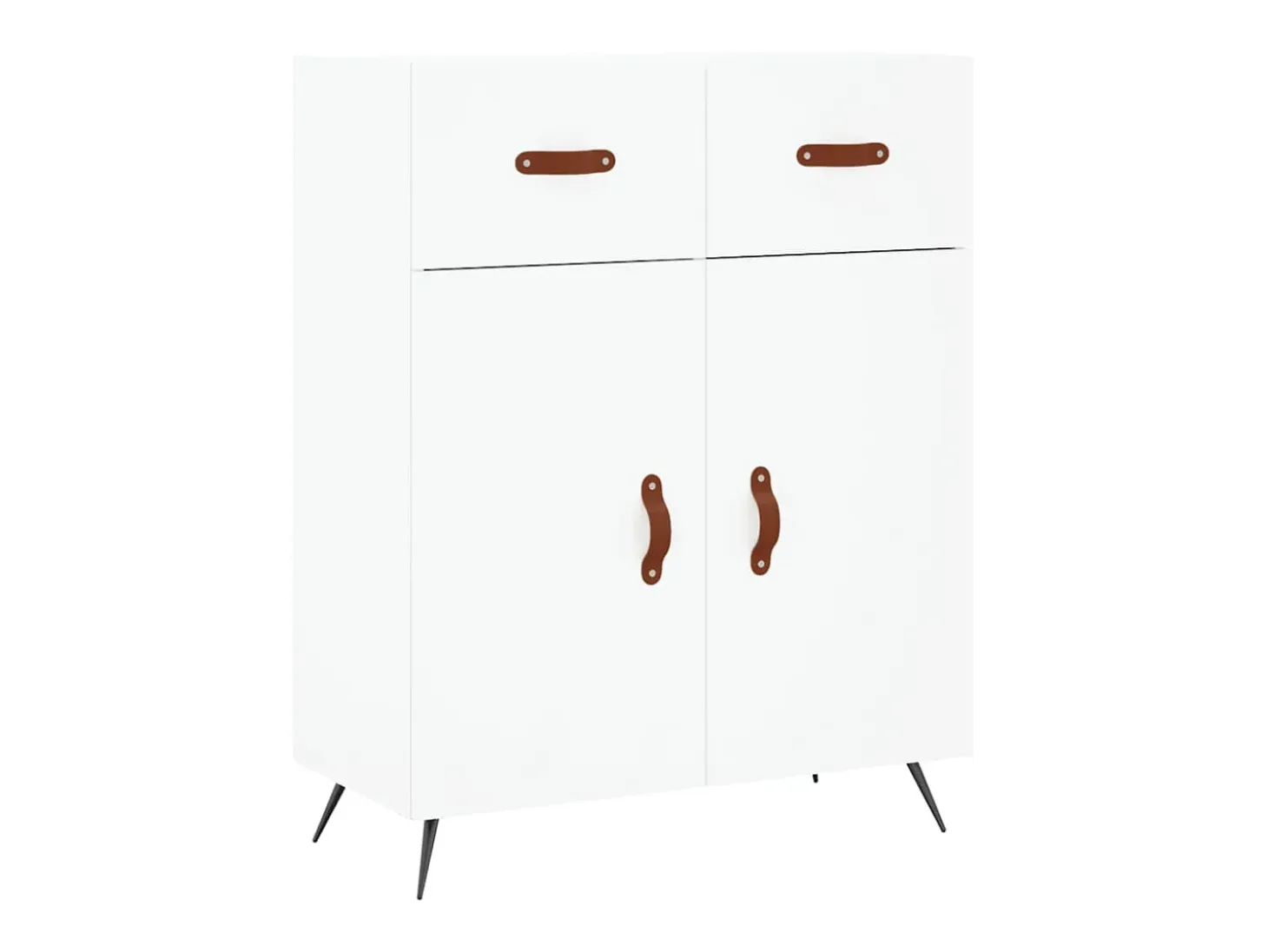 Aparador alto madera contrachapada blanco 69,5x34x180 cm