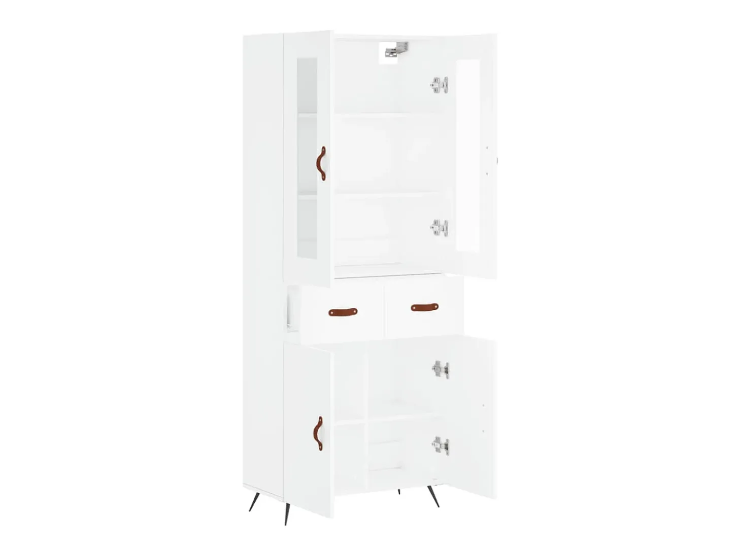 Aparador alto madera contrachapada blanco 69,5x34x180 cm