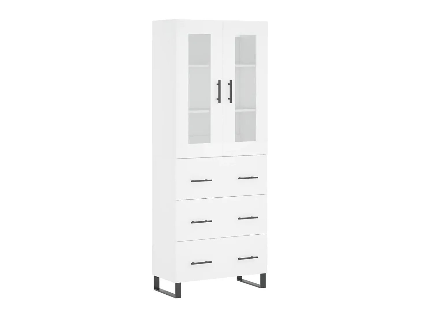 Aparador alto madera contrachapada blanco 69,5x34x180 cm ES54971