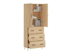 Aparador alto madera contrachapada color roble 69,5x34x180 cm ES82692