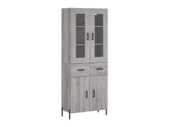 Aparador alto madera contrachapada gris sonoma 69,5x34x180 cm ES13328
