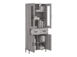 Aparador alto madera contrachapada gris sonoma 69,5x34x180 cm ES13328