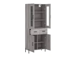 Aparador alto madera contrachapada gris sonoma 69,5x34x180 cm ES13328