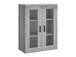 Aparador alto madera contrachapada gris sonoma 69,5x34x180 cm ES13328