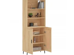 Aparador alto madera contrachapada color roble 69,5x34x180 cm ES34422
