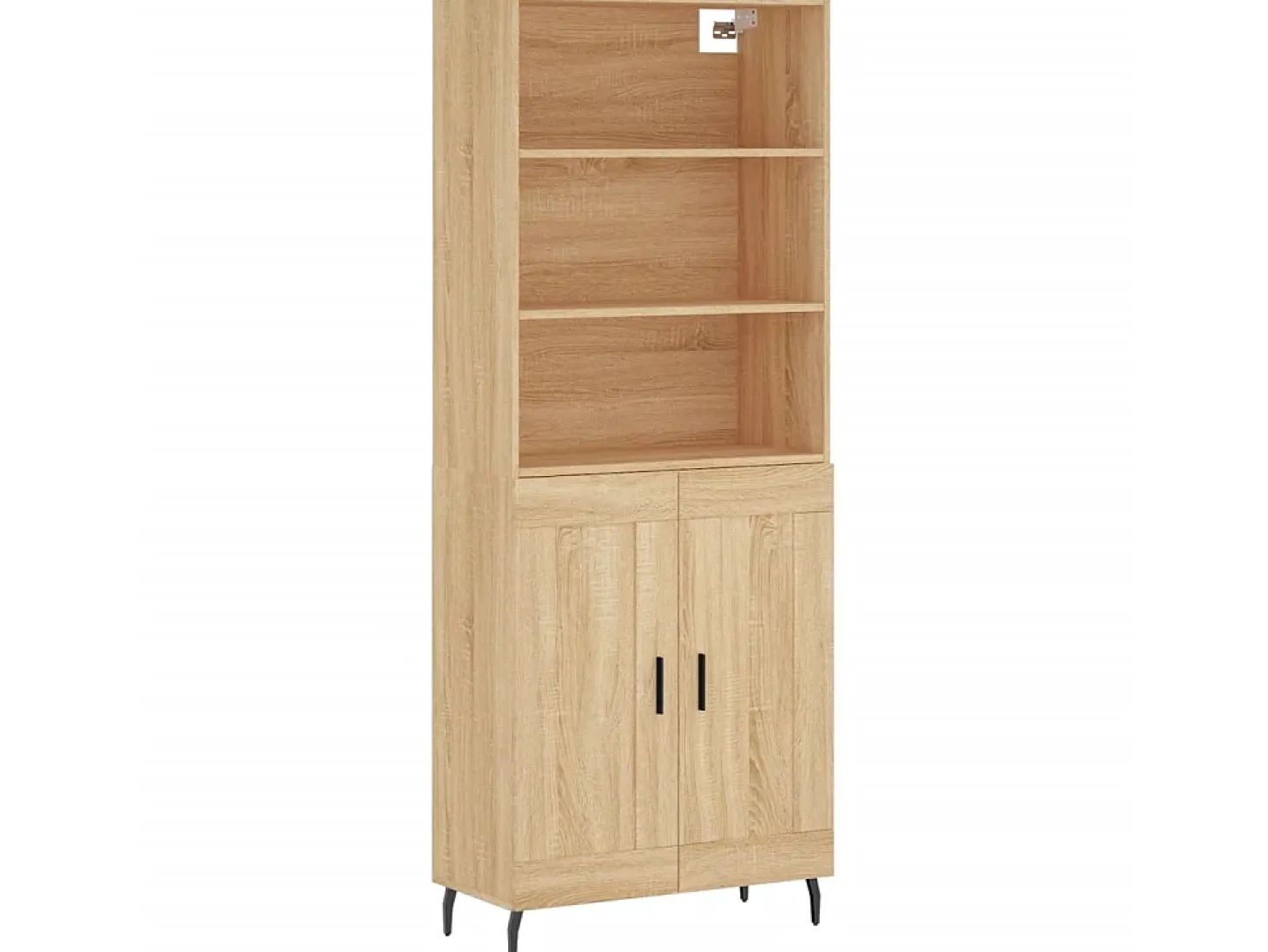 Aparador alto madera contrachapada color roble 69,5x34x180 cm ES34422