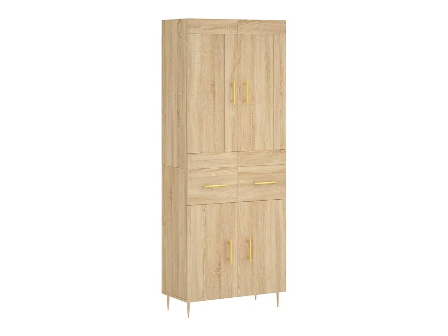 Aparador alto madera contrachapada color roble 69,5x34x180 cm