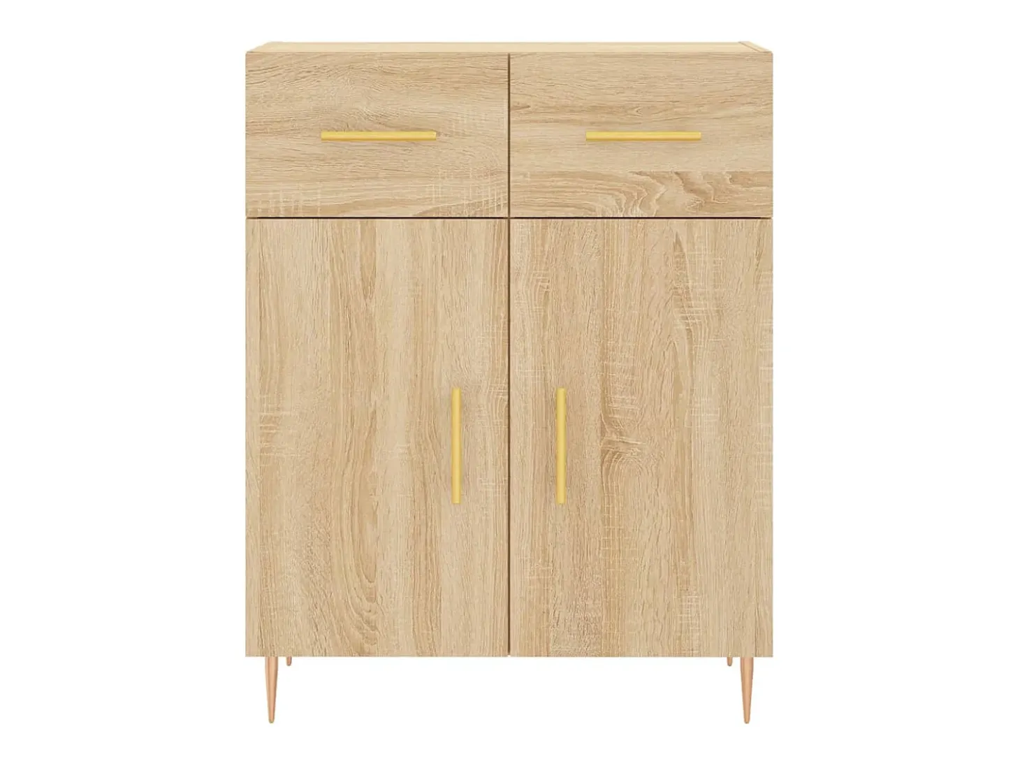 Aparador alto madera contrachapada color roble 69,5x34x180 cm
