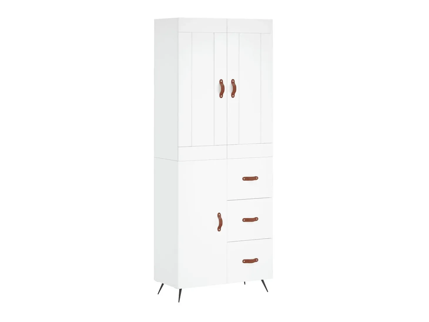 Aparador alto madera contrachapada blanco 69,5x34x180 cm ES80404