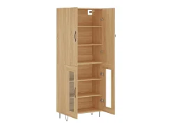 Aparador alto madera contrachapada color roble 69,5x34x180 cm