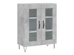 Aparador alto madera contrachapada gris hormigón 69,5x34x180 cm