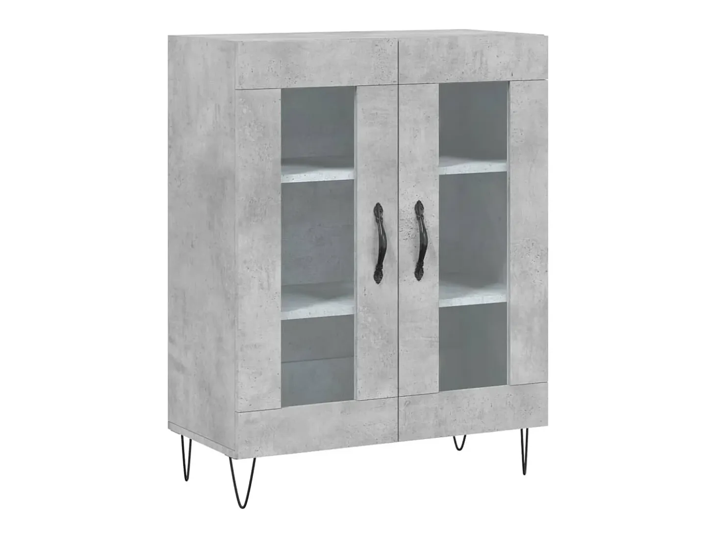 Aparador alto madera contrachapada gris hormigón 69,5x34x180 cm