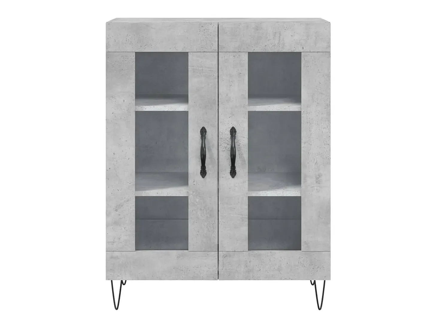 Aparador alto madera contrachapada gris hormigón 69,5x34x180 cm