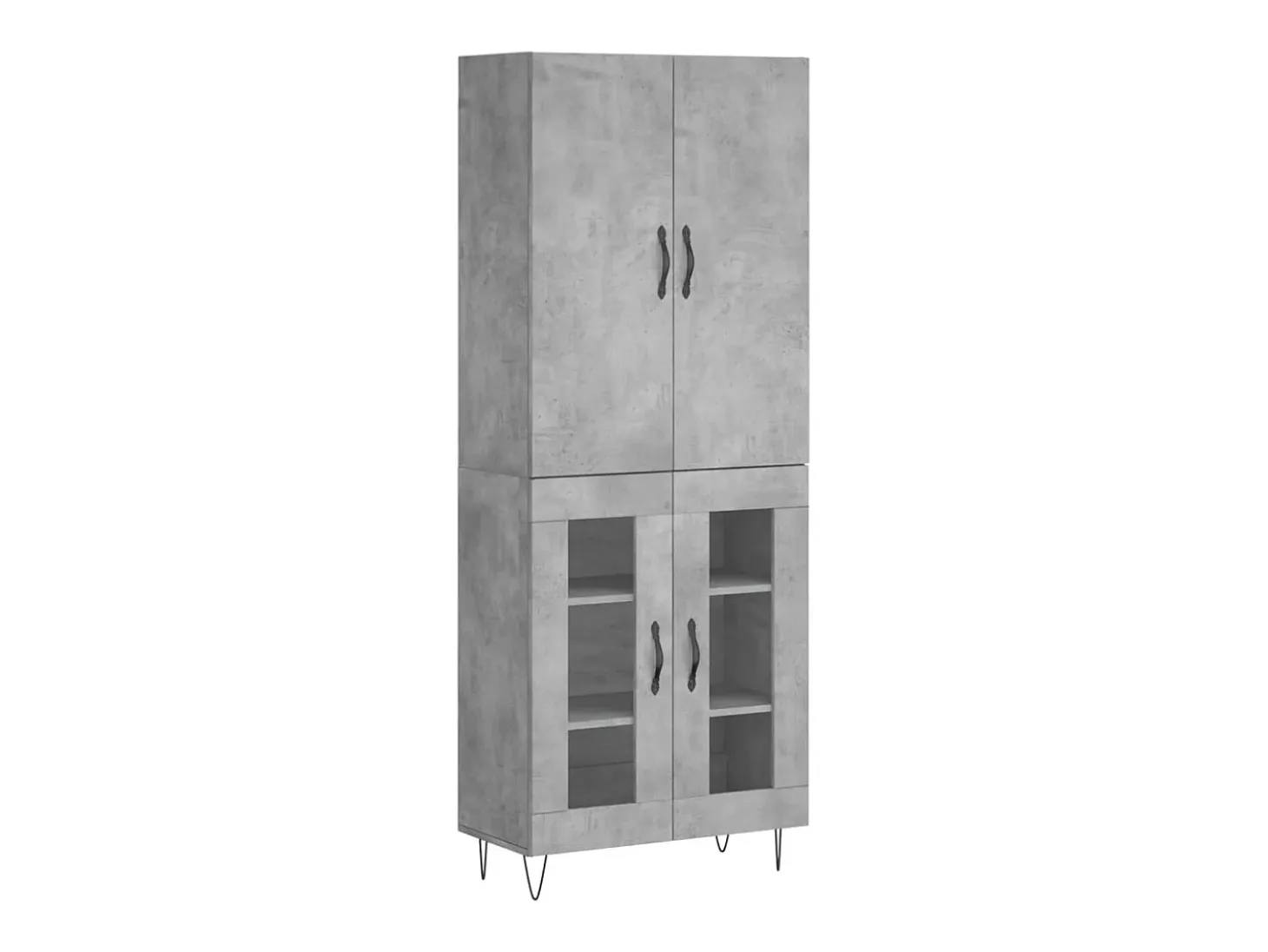 Aparador alto madera contrachapada gris hormigón 69,5x34x180 cm
