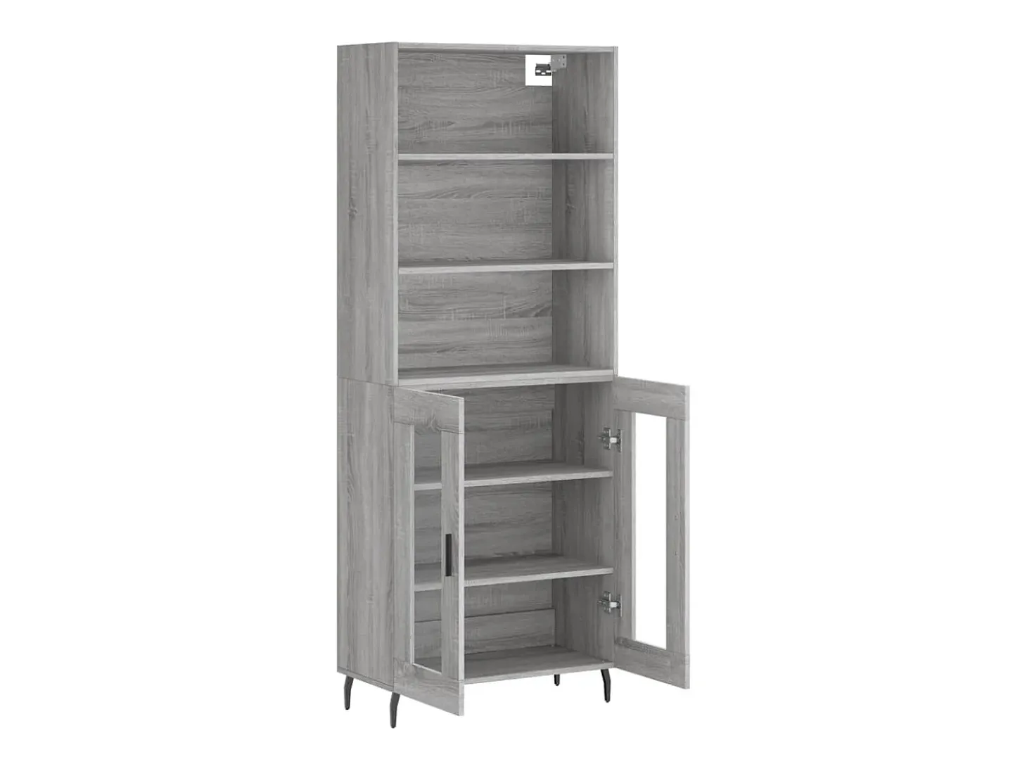 Aparador alto madera contrachapada gris sonoma 69,5x34x180 cm