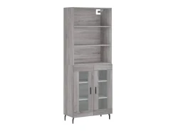 Aparador alto madera contrachapada gris sonoma 69,5x34x180 cm
