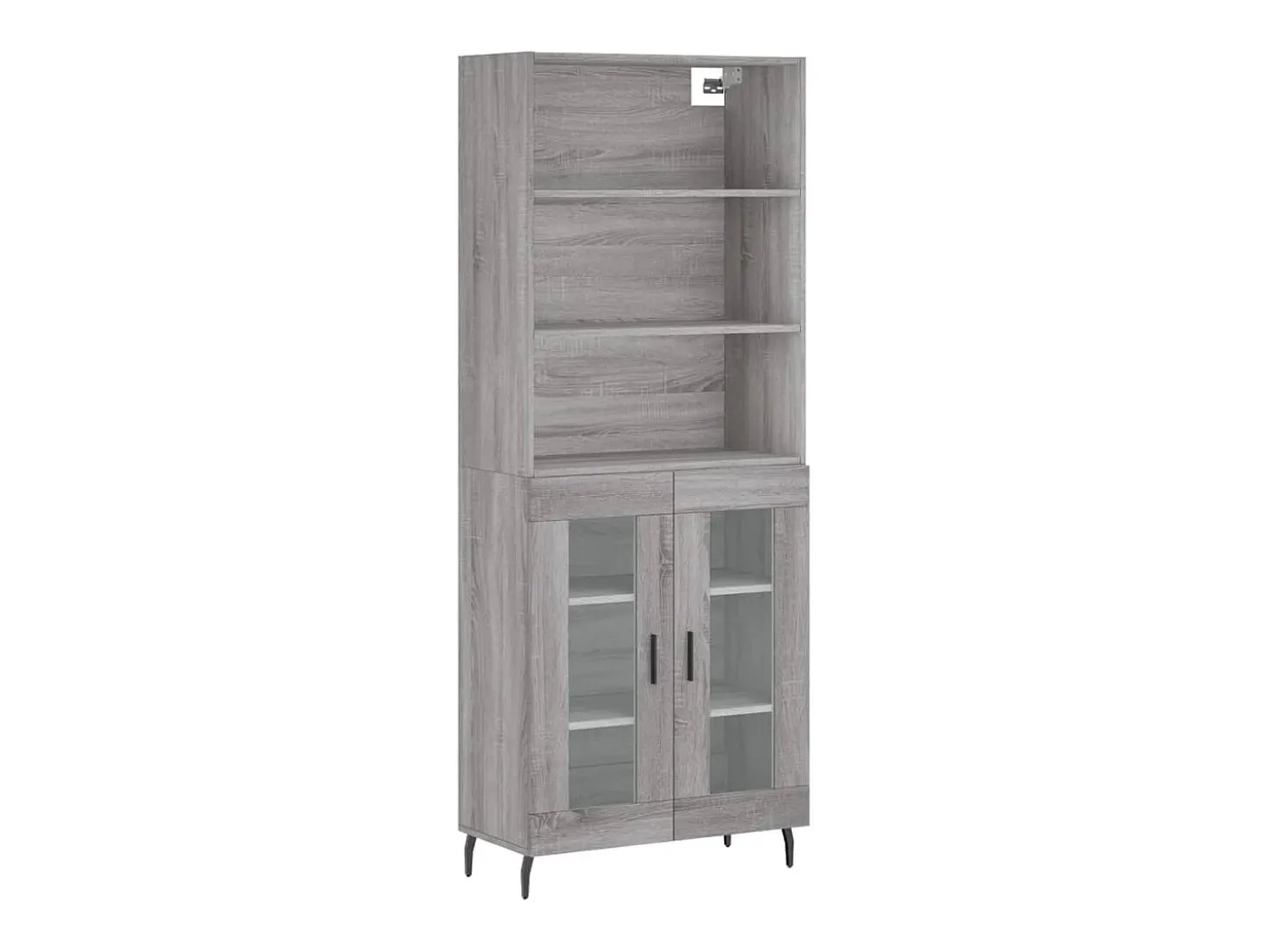 Aparador alto madera contrachapada gris sonoma 69,5x34x180 cm