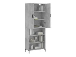 Aparador alto madera contrachapada gris hormigón 69,5x34x180 cm ES83301