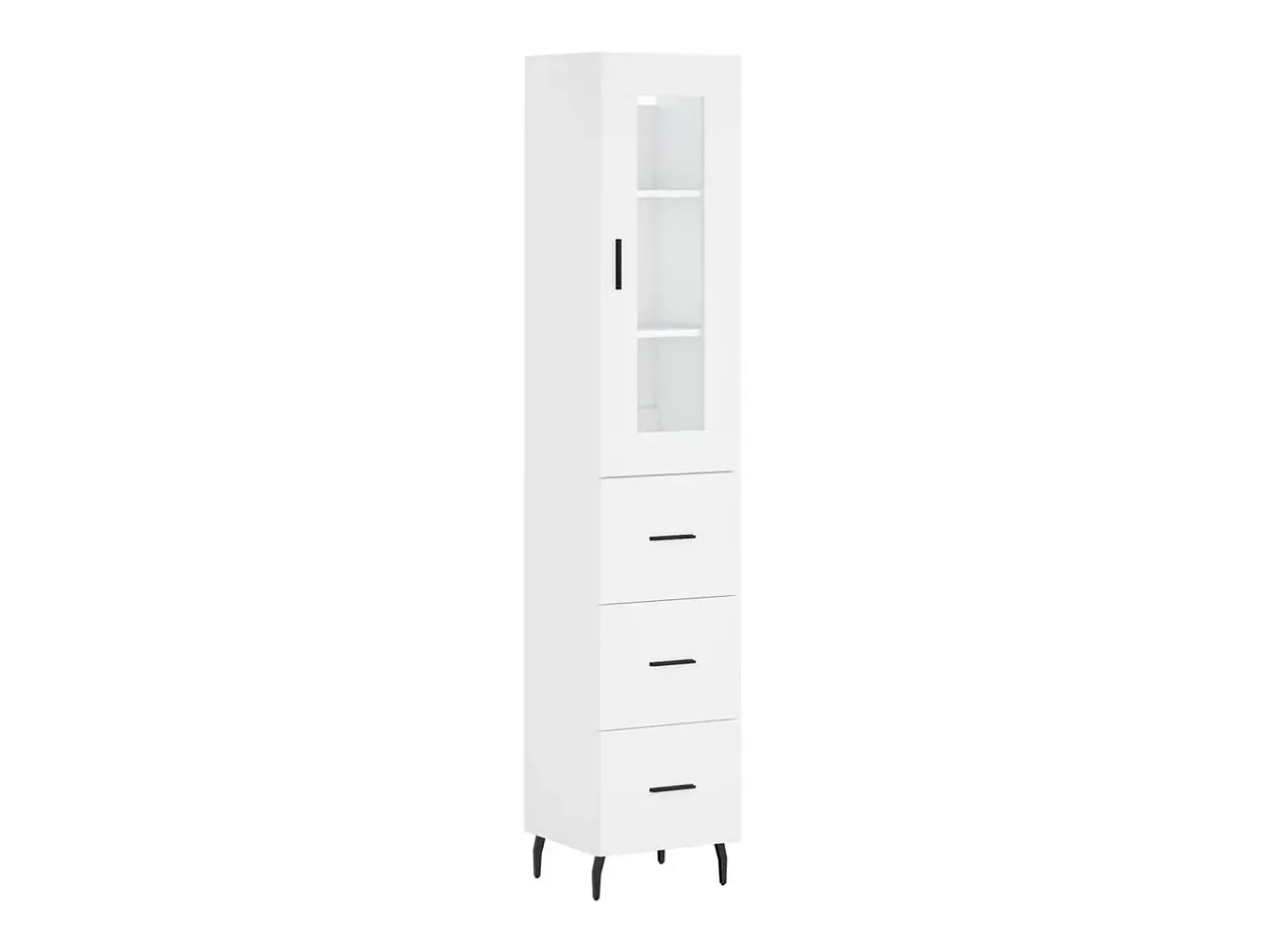 Aparador alto madera contrachapada blanco 34,5x34x180 cm ES37648
