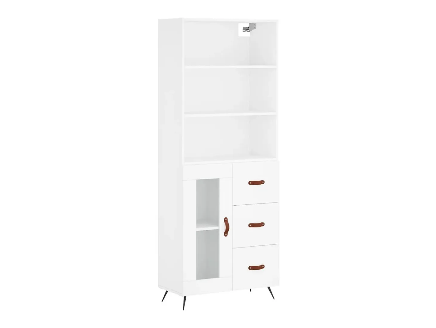 Aparador alto madera contrachapada blanco 69,5x34x180 cm ES83662