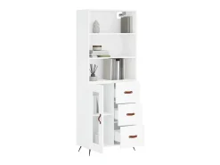Aparador alto madera contrachapada blanco 69,5x34x180 cm ES83662