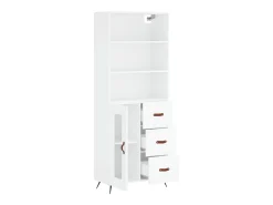 Aparador alto madera contrachapada blanco 69,5x34x180 cm ES83662