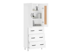 Aparador alto madera contrachapada blanco 69,5x34x180 cm ES33430