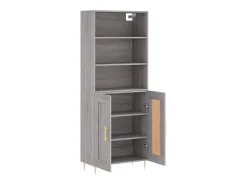 Aparador alto madera contrachapada gris sonoma 69,5x34x180 cm