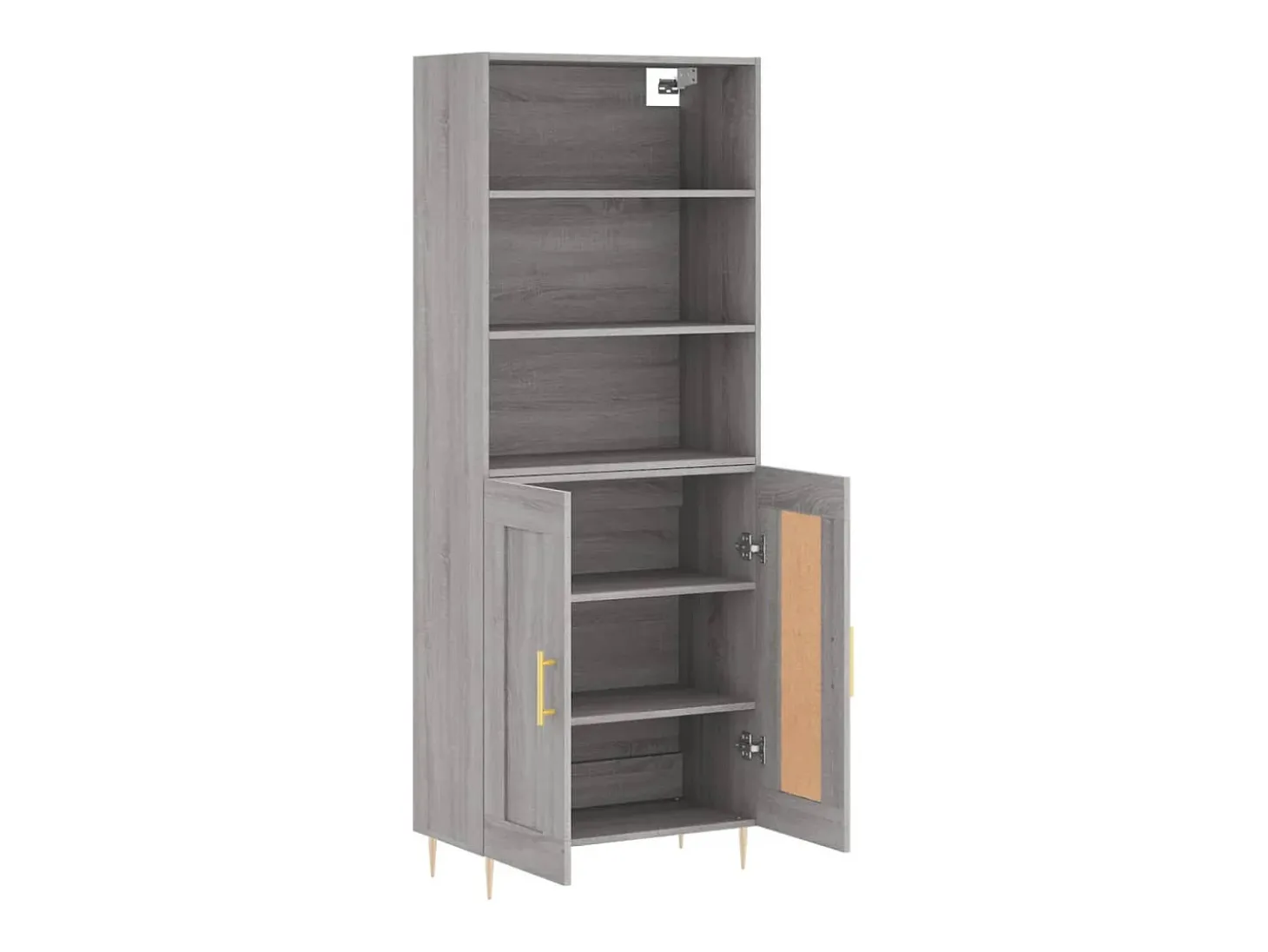 Aparador alto madera contrachapada gris sonoma 69,5x34x180 cm