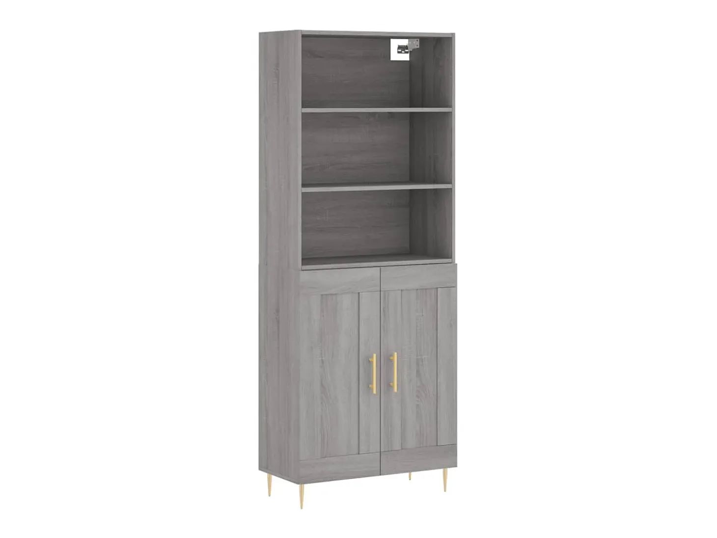 Aparador alto madera contrachapada gris sonoma 69,5x34x180 cm