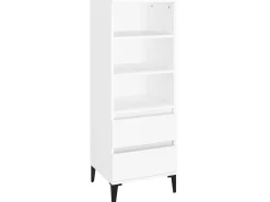 Aparador alto madera contrachapada blanco 40x36x110 cm ES43465