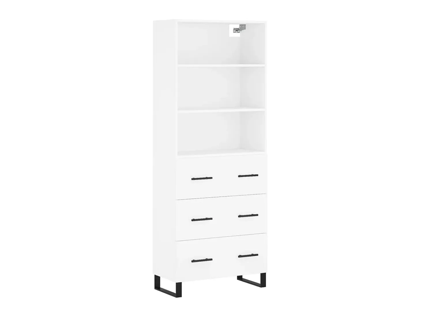 Aparador alto madera contrachapada blanco 69,5x34x180 cm ES59995