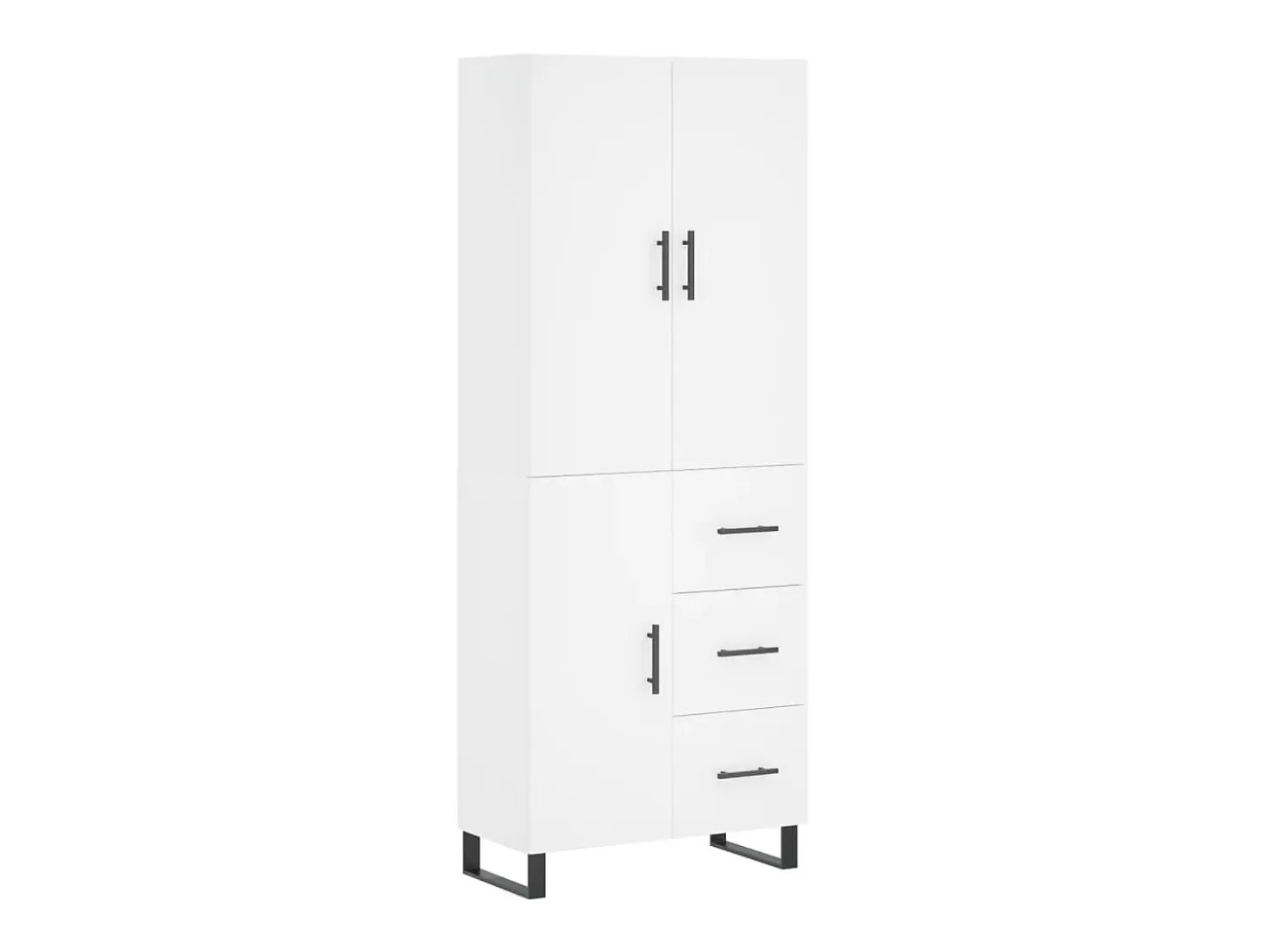 Aparador alto madera contrachapada blanco 69,5x34x180 cm ES99458