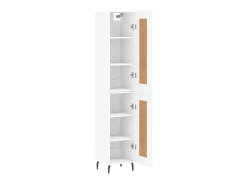 Aparador alto madera contrachapada blanco 34,5x34x180 cm ES12683