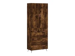 Aparador alto madera contrachapada roble ahumado 69,5x34x180 cm