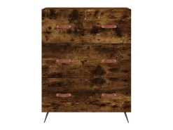 Aparador alto madera contrachapada roble ahumado 69,5x34x180 cm