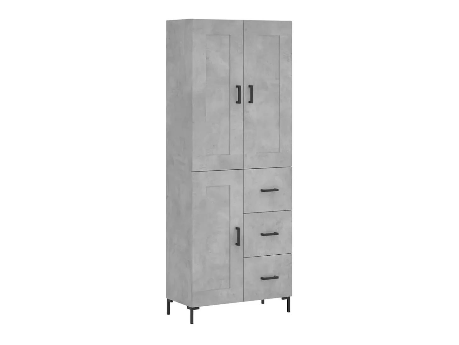 Aparador alto madera contrachapada gris hormigón 69,5x34x180 cm ES38936