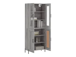 Aparador alto madera contrachapada gris sonoma 69,5x34x180 cm
