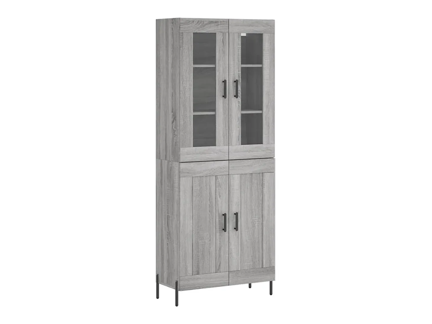Aparador alto madera contrachapada gris sonoma 69,5x34x180 cm