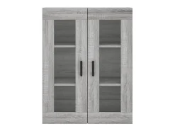 Aparador alto madera contrachapada gris sonoma 69,5x34x180 cm